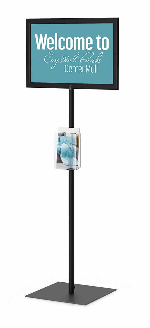 YDisplay Pedestal Poster Stand Display Floor Sign Stand Heavy Duty Sign Holder Stand with Base Height Adjustable for Display Board & Foam Sign,Black