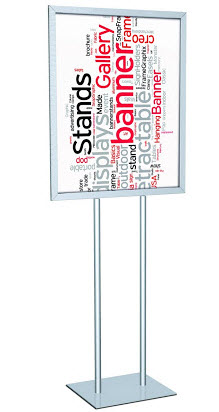 22in x 28in Chrome Poster Sign Stand w Heavy-Weight Retail Flat Base,  Visiontron BH29