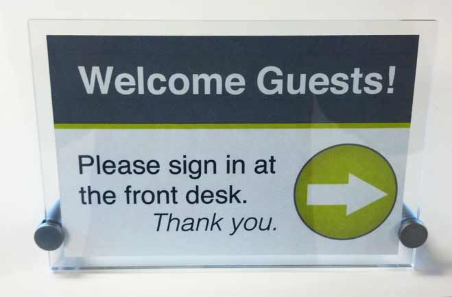 Slanted Acrylic Desktop Sign Frames Tabletop Sign Holders Display Aisle