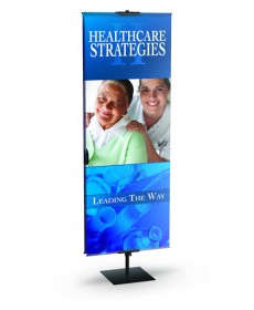 BN2 Retail Classic banner stand black with Square base