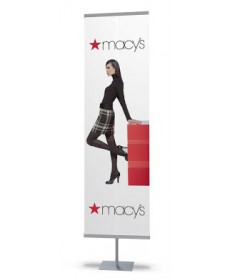 24 inch wide single sided Nexus retail banner stand with square base