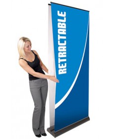 84.75" tall double sided retractable banner stand Orient