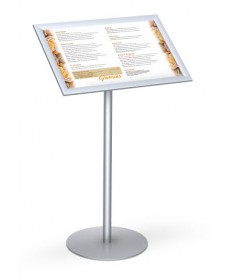 14"x22" Angled pedestal poster sign holder for restaurant menu display
