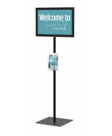 Pedestal poster sign stand with brochure pocket