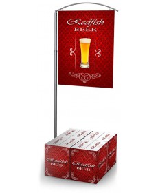 Telescopic Double-sided sign stand for warehouse or retail stores