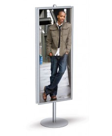 22x56 SignPost Frame Stand with round base for retail sign display