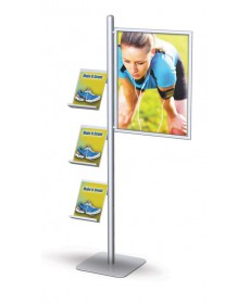 One side mount frame with 3 literature holders