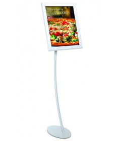 Angled Pedestal Stand with 43" Curved Post and snap frame