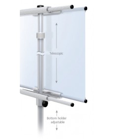 Height adjustable telescopic pole extends up to 8' high