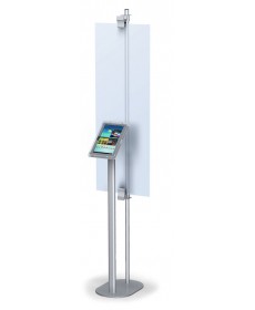 Single sided banner display with iPad stand