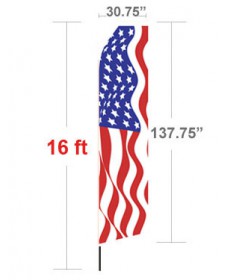 Outdoor Displays - Econo Feather Flag 16ft Kit