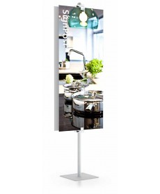 8' high rigid sign display stand with clamp