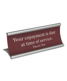 Concave aluminum desk sign frame