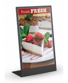 acrylic table top sign holder with flat metal back
