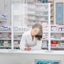 Cashier shield-Sneeze guard for pharmacy counter