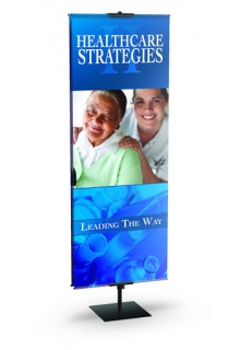 BN2 Retail Classic banner stand black with Square base