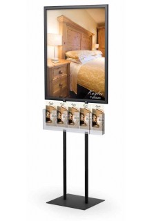 22x28 poster sign holder stand with literature holder: LF2LT1