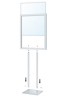 22 x 28 Twin Pole Poster Stand with Top-Loading Design, Floor-Standing Sign  Holder for Double-Sided Presentations, Chrome Finish