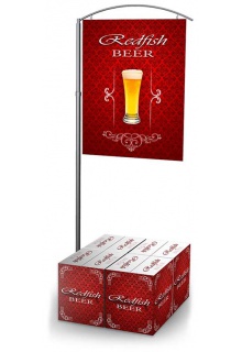 Telescopic Double-sided sign stand for warehouse or retail stores