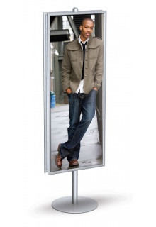 22x56 SignPost Frame Stand with round base for retail sign display