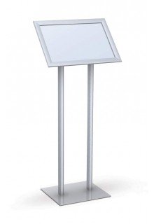 Angled pedestal stand with metal frame