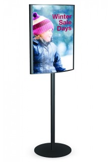 22x28 Curved poster sign holder with round base
