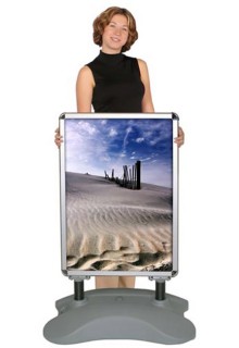 Sidewalk Poster Stand with Water-Fill Base, double-sided