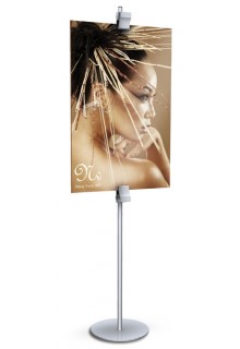 Floor standing sign holder with sign clamp