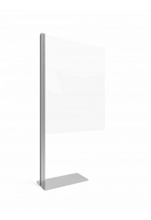 Floor standing sneeze guard with clear acrylic panel