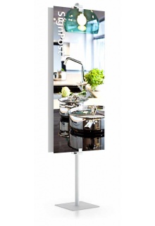 8' high rigid sign display stand with clamp