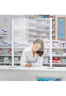 Cashier shield-Sneeze guard for pharmacy counter