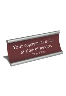 Concave aluminum desk sign frame