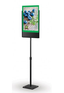 Height adjustable countertop metal pedestal sign frame powder-coatedblack 