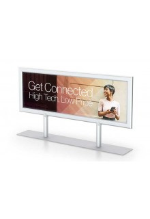 Tabletop sign stand with extra wide panoramaic frame