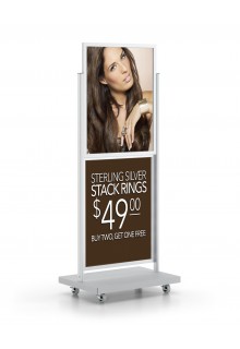 22"x28"  Double tier double sided poster stand with 4 casters