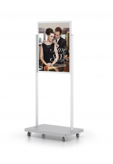 22"x28" Single tier Rolling Poster Stand with 4 casters